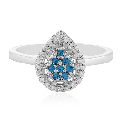 Bague en argent et Zircon bleu