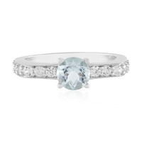 Bague en argent et Aigue-marine du Brésil