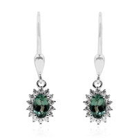 Boucles d'oreilles en argent et Apatite chromifère