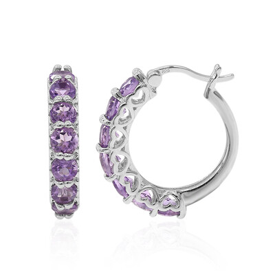 Boucles d'oreilles en argent et Améthyste