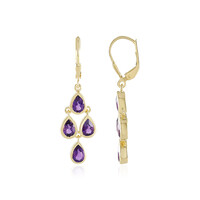 Boucles d'oreilles en argent et Améthyste de Zambie