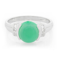 Bague pour homme en argent et Calcédoine verte