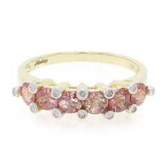 Bague en or et Saphir Padparadscha non chauffé