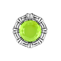 Pendentif en argent et Ambre verte de Colombie