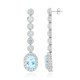 Boucles d'oreilles en argent et Topaze bleu ciel