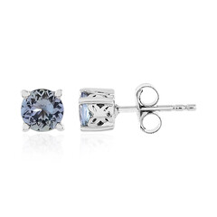 Boucles d'oreilles en argent et Tanzanite non chauffée