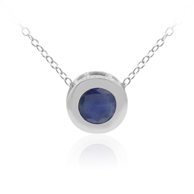 Collier en argent et Saphir bleu