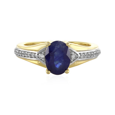 Bague en argent et Saphir bleu de Madagascar