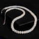 Collier en argent et Pierre de Lune arc-en-ciel