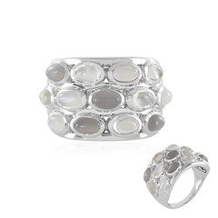 Bague en argent et Pierre de Lune blanche (KM by Juwelo)