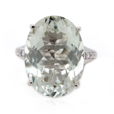 Bague en argent et Améthyste verte