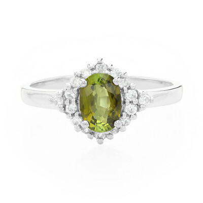 Bague en argent et Tourmaline cuprifère