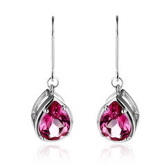 Boucles d'oreilles en argent et Topaze rose