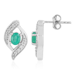 Boucles d'oreilles en argent et Emeraude de Socoto