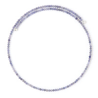 Collier ras du cou en acier et Tanzanite (Riya)