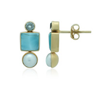 Boucles d'oreilles en argent et Larimar