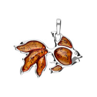 Pendentif en argent et Ambre baltique