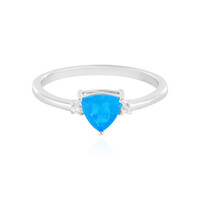 Bague en argent et Opale bleue d'Éthiopie