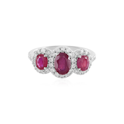 Bague en argent et Rubis de Madagascar