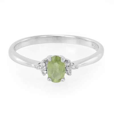 Bague en argent et Saphir vert