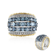 Bague en argent et Aigue-marine de Tanzanie (Gems en Vogue)