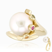 Bague en or et Perle blanche des mers du sud (Michelle Albala)
