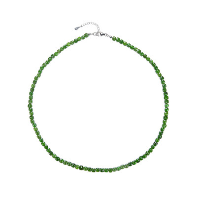 Collier en argent et Diopside de Russie