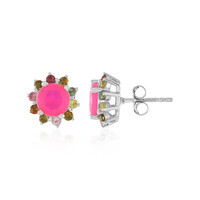 Boucles d'oreilles en argent et Opale rose d'Éthiopie