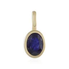 Pendentif en argent et Saphir bleu de Madagascar