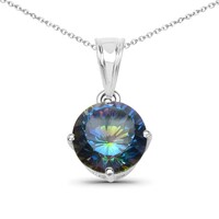 Collier en argent et Quartz mystique bleu