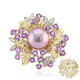 Broche en argent et Perle Ming de couleur pourpre (TPC)