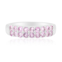 Bague en argent et Saphir parme