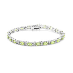 Bracelet en argent et Péridot de Birmanie