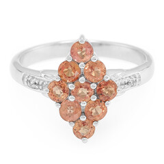 Bague en argent et Rubis rouge du soir