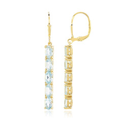 Boucles d'oreilles en argent et Topaze bleu ciel