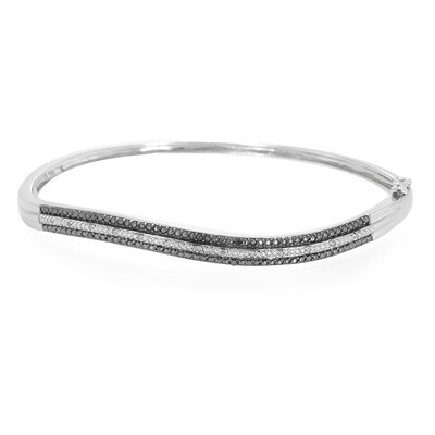 Bracelet en argent et Diamant noir