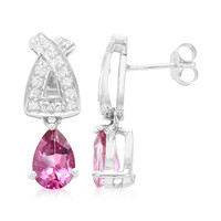 Boucles d'oreilles en argent et Topaze Flamant Rose