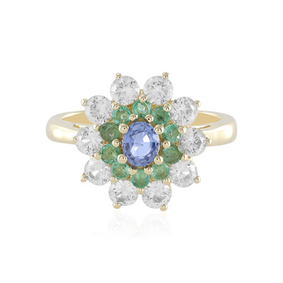 Bague en or et Saphir bleu de Ceylan non chauffé (Adela Gold)