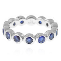 Bague en argent et Saphir bleu de Madagascar