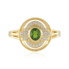Bague en argent et Diopside de Russie