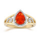 Bague en or et Opale de feu mexicaine AAA