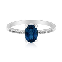 Bague en argent et Topaze bleu de Londres