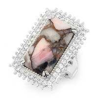 Bague en argent et Opale mosaïque rose (Dallas Prince Designs)