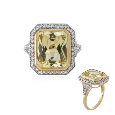 Bague en or et Kunzite jaune canari