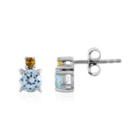 Boucles d'oreilles en argent et Topaze bleu ciel