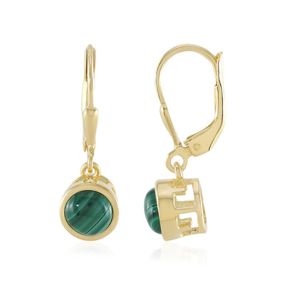 Boucles d'oreilles en argent et Malachite