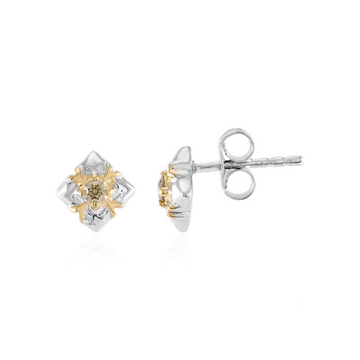 Boucles d'oreilles en argent et Diamant champagne I3