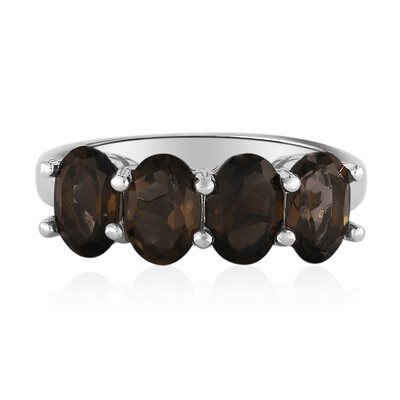 Bague en argent et Quartz fumé
