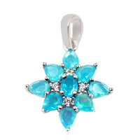 Pendentif en argent et Opale bleu Caraïbes