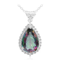 Collier en argent et Quartz mystique vert
